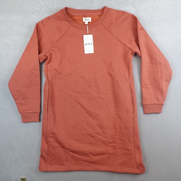 Pact Dresses & Skirts - Pact Dress Organic Cotton Downtime Sweatshirt Pockets Rust Size Large